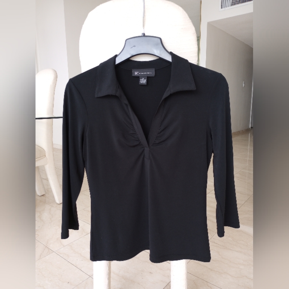 INC International Concepts V-Neck Top Black M